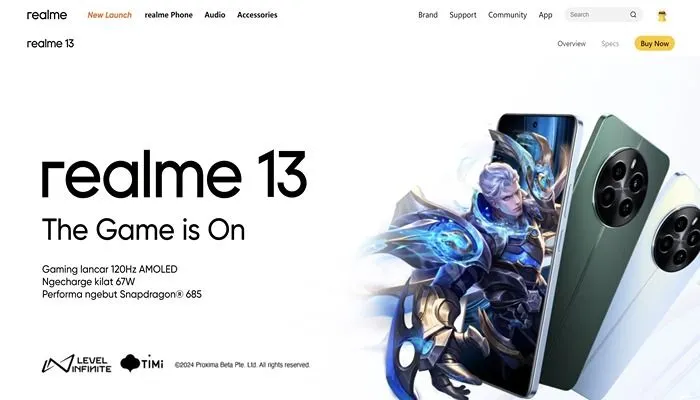 Realme 13 Plus 5G hadir dengan dilengkapi chipset MediaTek dengan dimensity 6300 5G. Hp jenis ini hadir dengan RAM 12GB dan dapat diperluas.
