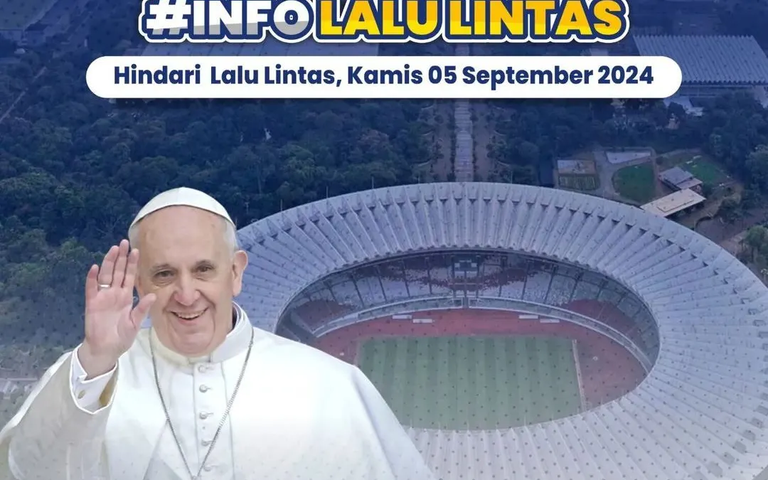 Dalam rangka Misa Akbar yang dipimpin oleh Paus Francis di Stadion Gelora Bung Karno (GBK), Polda Metro Jaya mengumumkan rekayasa lalu lintas di sejumlah jalan sekitar area tersebut.