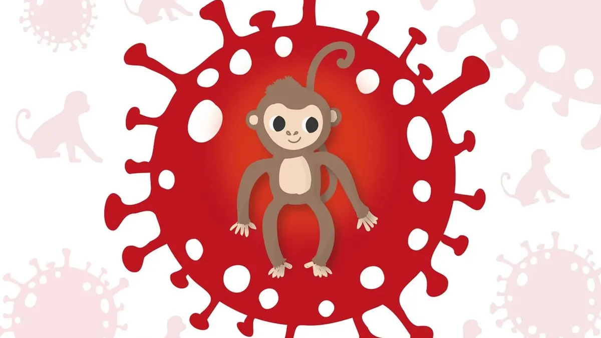 Ilustrasi wabah monkeypox alias cacar monyet.