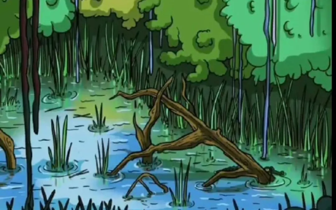 Mari uji ketajaman penglihatan untuk menemukan buaya di hutan