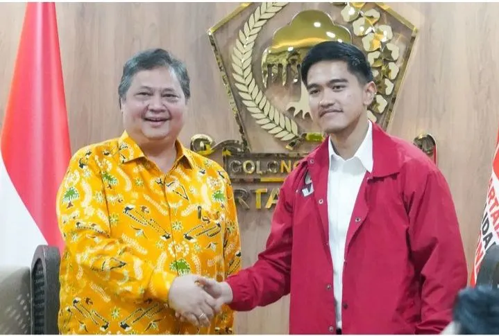 Kaesang Pangarep dan Airlangga Hartarto dalam Pertemuan PSI dan Golkar