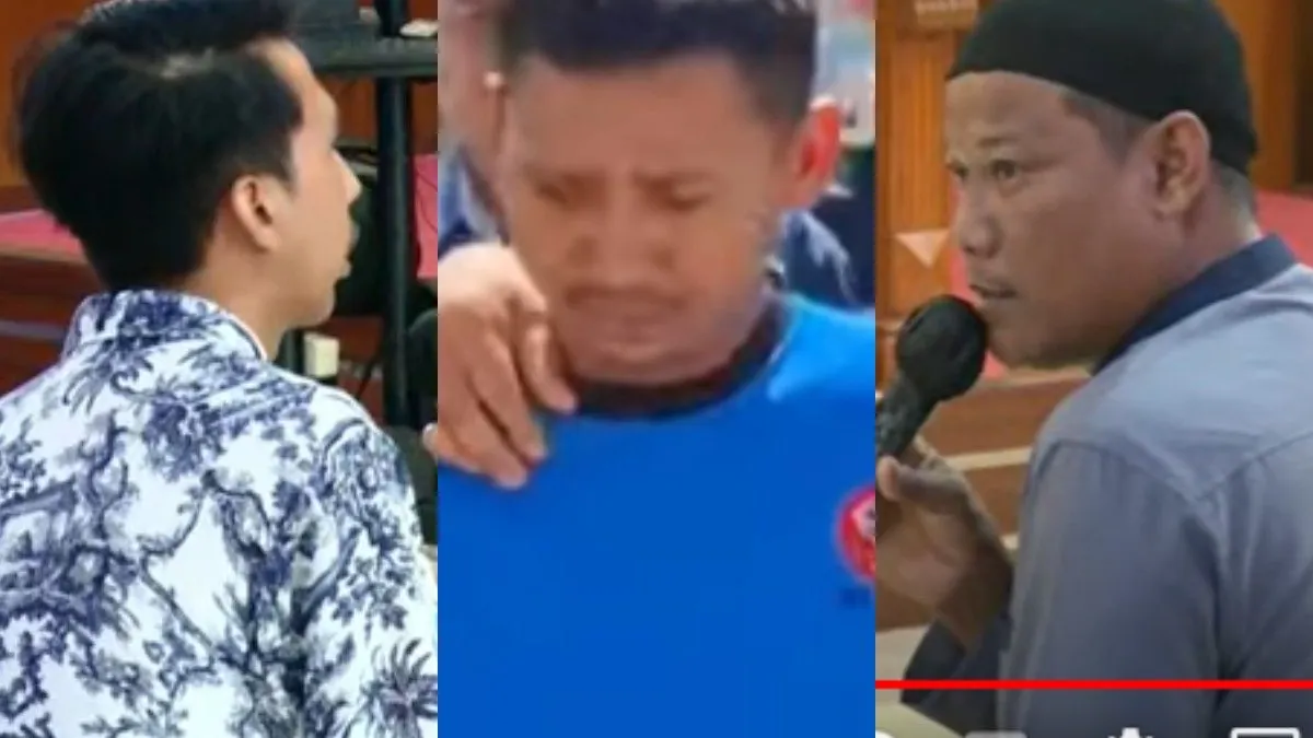 Kolose Foto Kiri: Saksi dede Kurnia, tengah Pegi setiawan, Kanan: Saksi Nono Bondol 