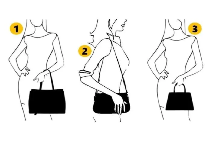 Ilustrasi tes kepribadian lewat cara membawa tas di tangan