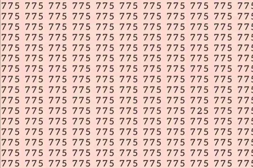 Tes IQ: Temukan Angka 725 di Antara Angka 775 dalam 7 Detik!