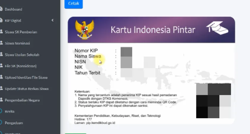 Kartu Indonesia Pintar (KIP).