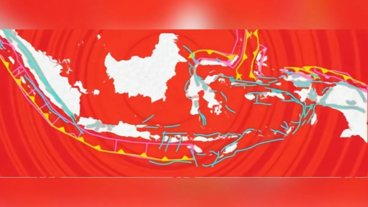Ilustrasi Zona Megathrust di Indonesia