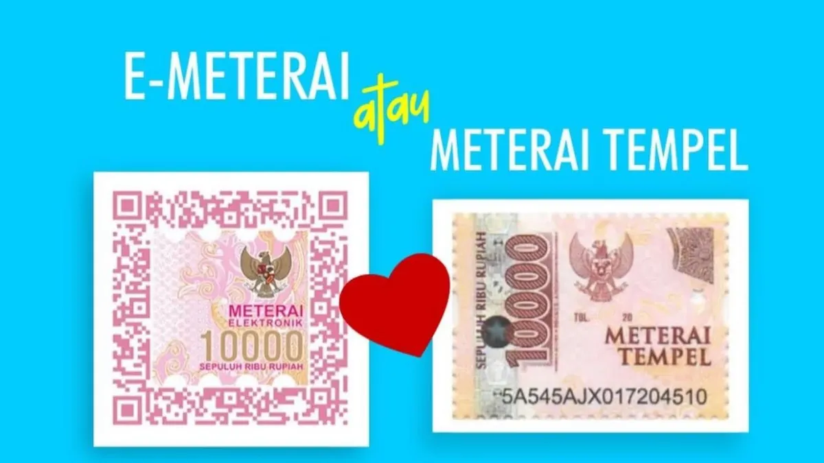 Ilustrasi e-meterak dan Meterai Tempel