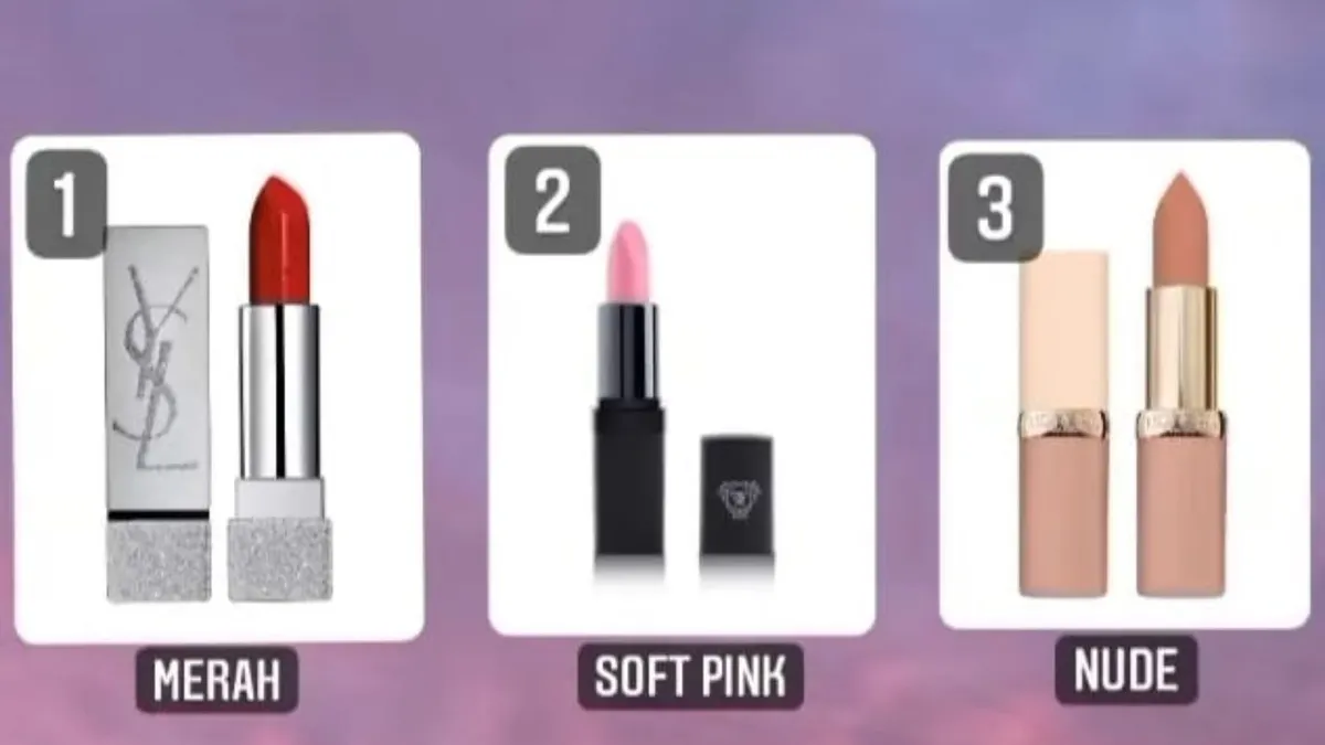 Karakter berdasarkan warna lipstik yang disukai dalam tes kepribadian ini