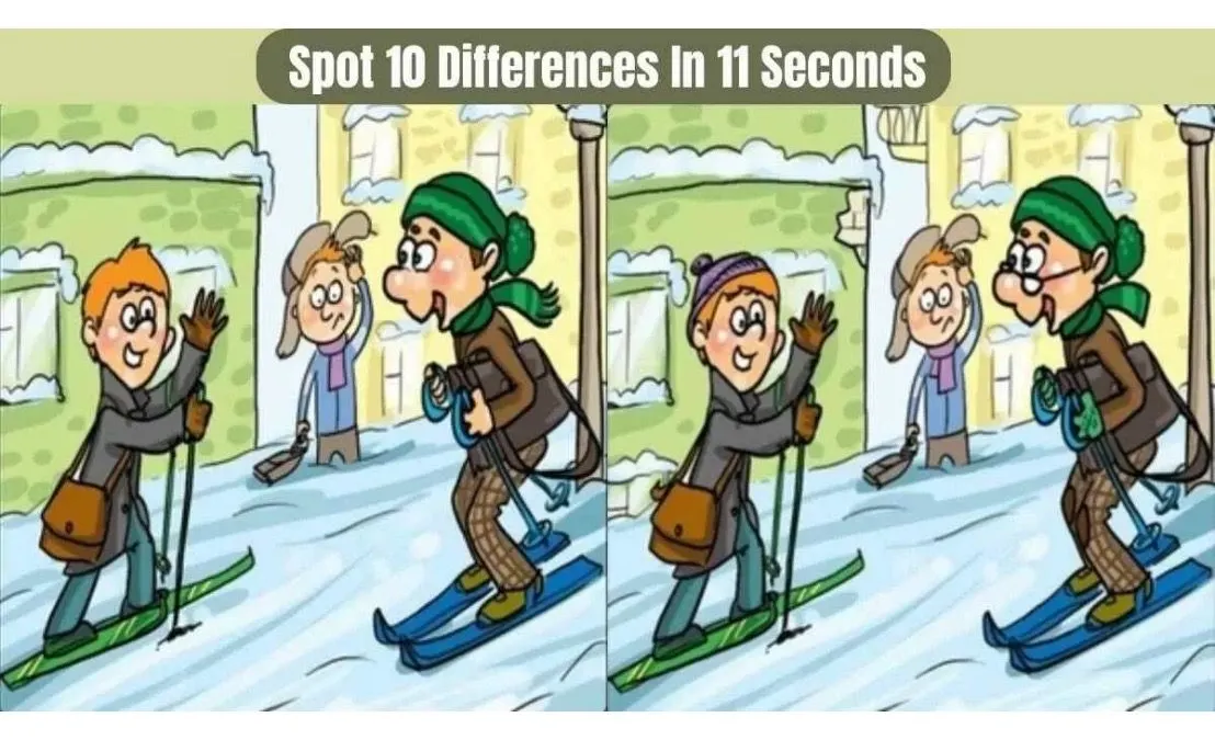 Tes IQ: Suka Tantangan Sulit yang Mendebarkan? Temukan 10 Perbedaan di&nbsp;Gambar Orang Main&nbsp;Ski