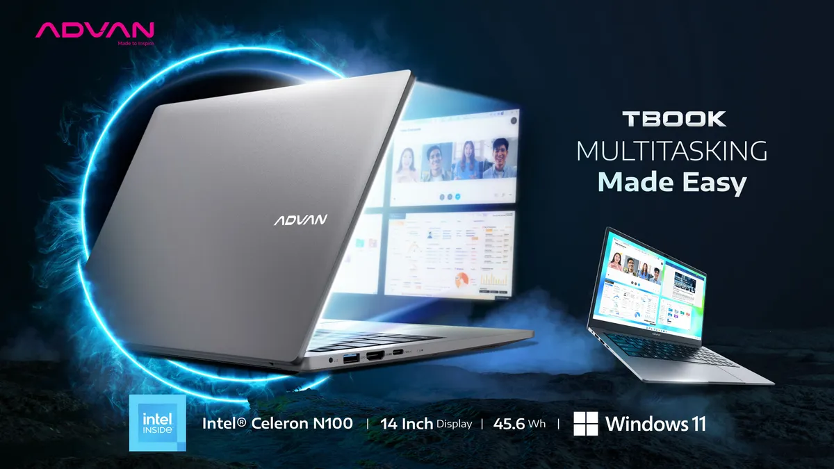 Advan Tbook Terbaru dengan Prosesor Intel Celeron N100: Performa Tinggi untuk Kegiatan Sehari-hari.