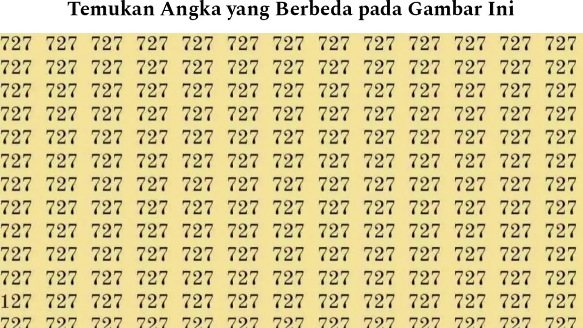 Angka 127 yang berbeda telah berpadu sempurna di antara kumpulan angka 726, dan kamu harus menemukannya dalam waktu 12 detik.