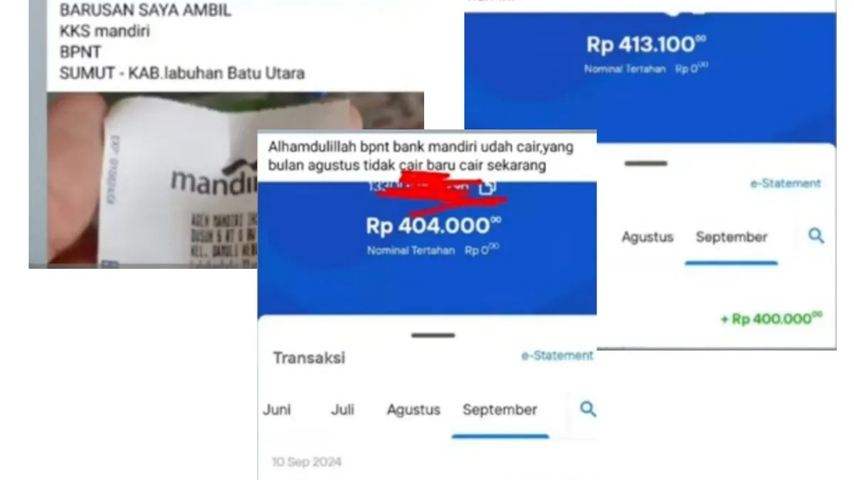 Apakah bantuan yang cair sebesar Rp400 ribu merupakan BPNT alokasi September-Oktober 2024 atau justru bantuan sosial lainnya.