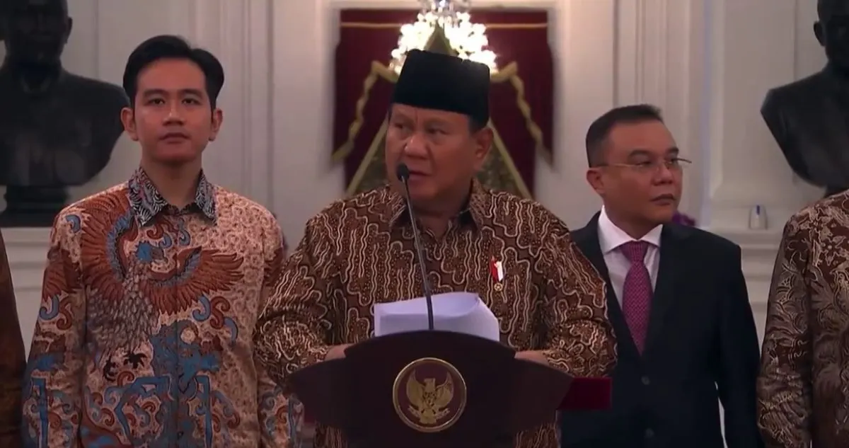 Presiden Prabowo Subianto resmi umumkan daftar menteri kabinet Merah-Putih