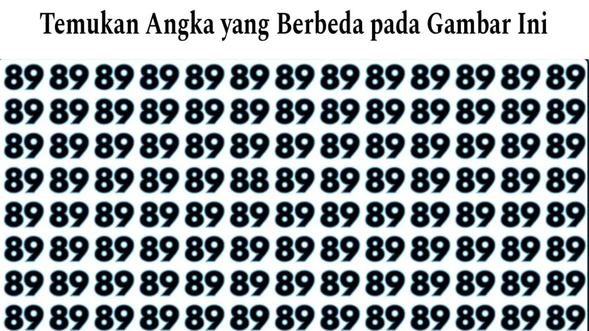 Cobalah untuk menemukan angka 88 di antara kumpulan angka 89 dalam tes penglihatan untuk menguji seberapa baik kemampuan observasimu.