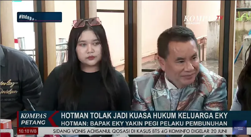 Hotman Paris menolak permintaan keluarga Eky karena Iptu Rudiana, ayah Eky yakin pelaku pembunuhan adalah Pegi Setiawan.
