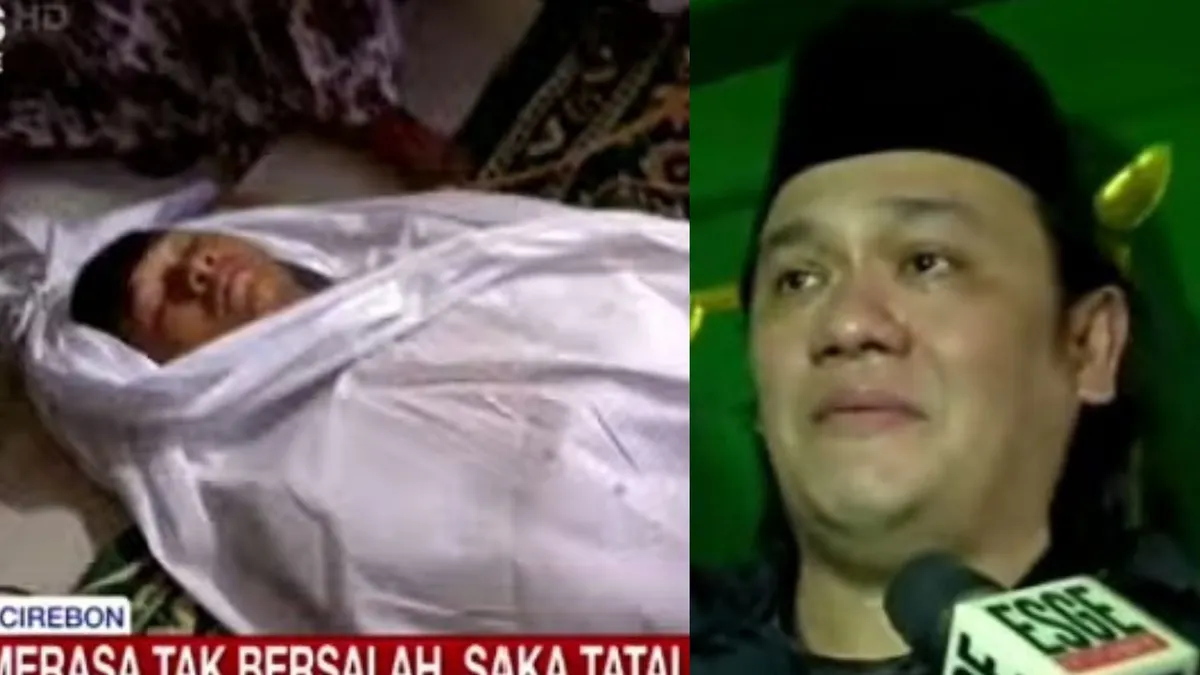 Tangis Farhat Abbas selaku tim kuasa hukum mantan terpidana kasus Vina Cirebon, Saka Tatal pecah saat menyaksikan ritual sumpah pocong yang dilakukan oleh kliennya
