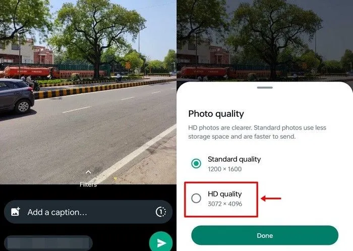 Sekarang foto dan video yang dimasukkan atau dikirim pesan di WhatsApp bisa menggunakan kualitas HD.