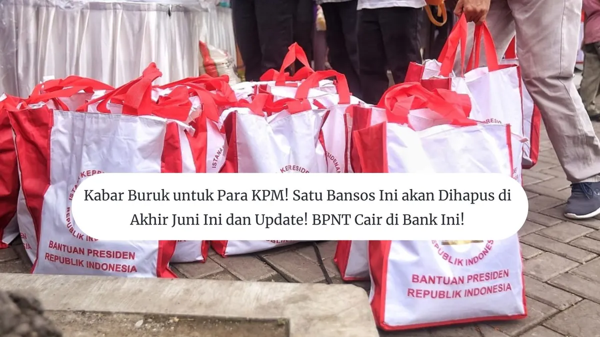 Pemerintah mengumumkan bahwa salah satu bantuan sosial, yaitu bantuan beras 10 kg, akan dihentikan pada bulan Juni 2024.
