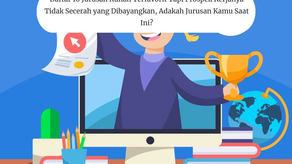 Ilustrasi jurusan kuliah yang terfavorit tapi prospek kerjanya biasa saja.