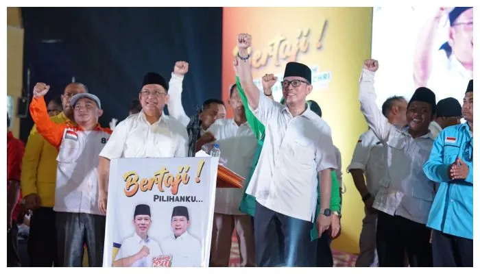 Deklarasi pasangan bakal calon Bupati OKU H Teddy Meilwansyah dan Bakal Calon Wakil Bupati OKU H Marjito Bachri