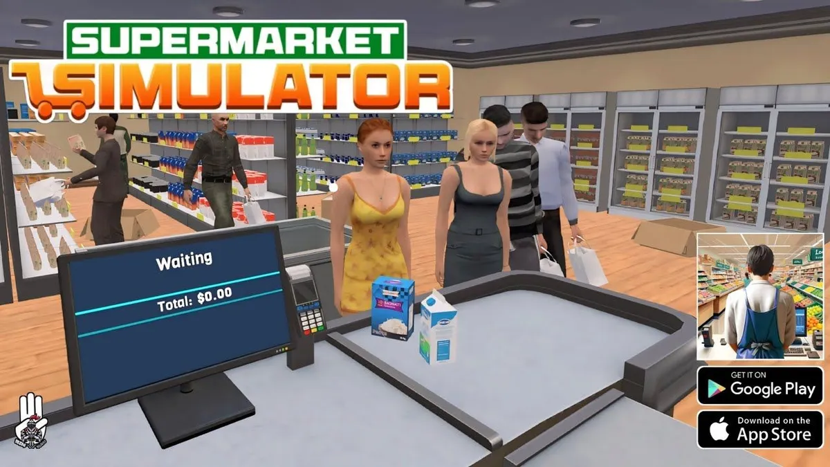 Game Manage Supermarket Simulator berisi simulasi menjalankan sebuah supermarket. Pemain bisa mulai membeli rak dulu.