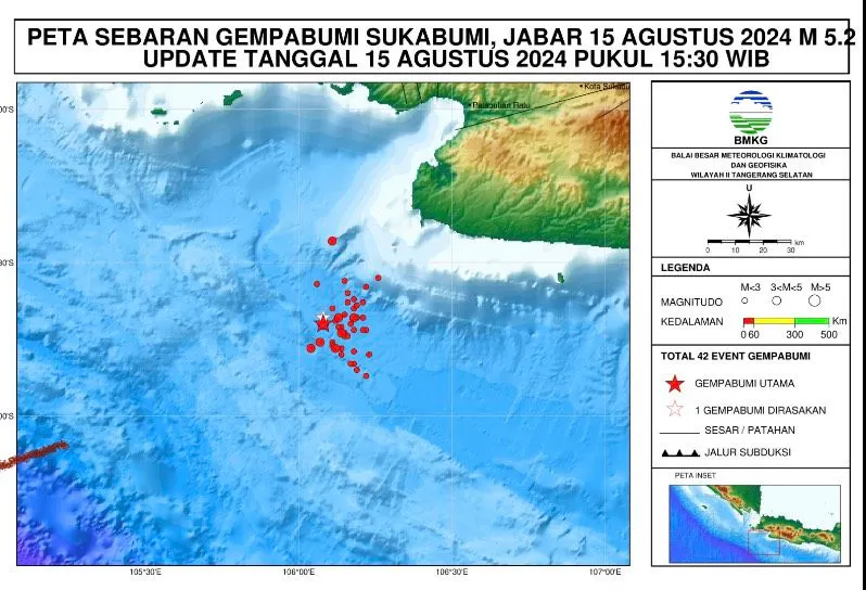 Gempa M5,2 telah mengguncang Sukabumi, Jawa Barat pada Kamis, (16/8/2024