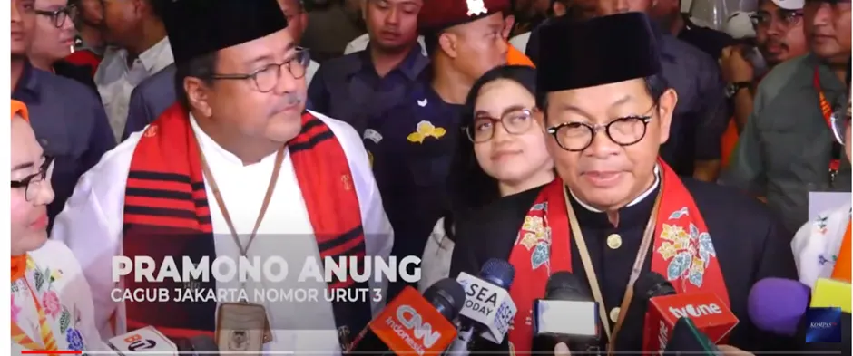Pramono Anung dan Rano Karno telah menghadiri acara pengundian nomor urut Pilgub Jakarta 2024, Senin, 23 September 2034.
