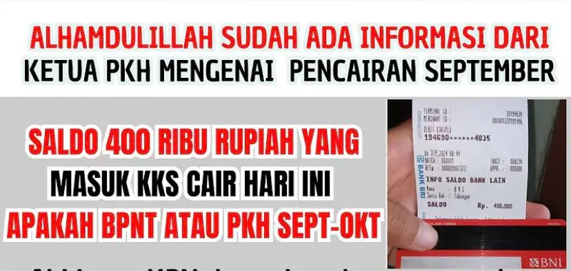 Bantuan Sosial Rp 400 Ribu September 2024 Cair Hari Ini