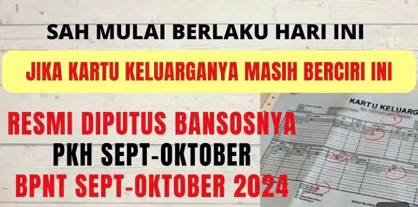 KPM Pemilik Golongan KK Ini Tidak Akan Lagi Menerima Bantuan Sosial PKH dan BPNT September-Oktober 2024