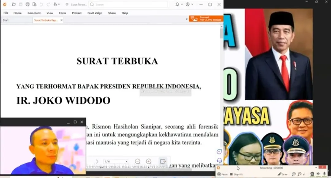 Rismon Sianipar Buat Surat Terbuka ke Jokowi soal Kasus Jessica Wongso