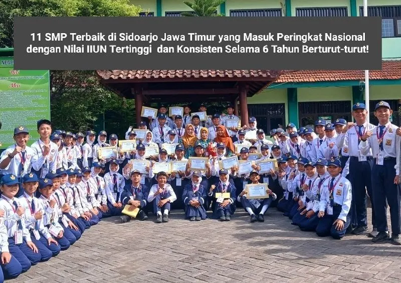 SMP terbaik di Sidoarjo, Jawa Timur bisa dilihat dari nilai Indeks Integritas Ujian Nasional (IIUN) yang diunggah Kemendikbud.
