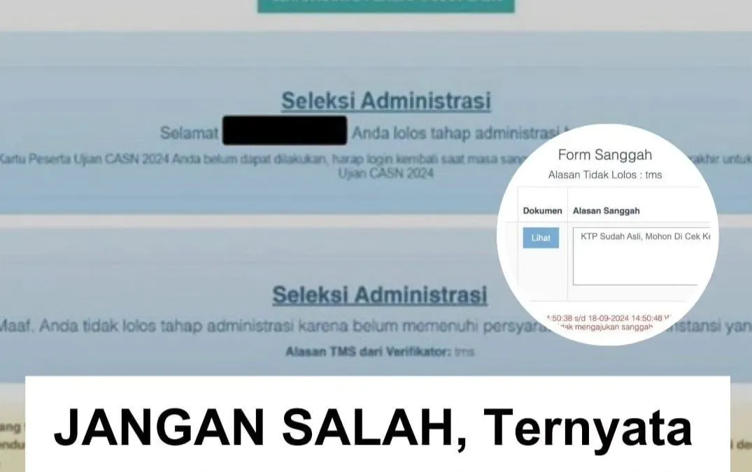 Tidak semua peserta CPNS dengan status TMS bisa disetujui sanggahannya.