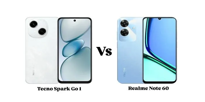 Smarthphone Realme Note 60 dan Tecno Spark Go 1 merupakan 2 ponsel kece dari berbagai jenis dan tipe ponsel rilisan tahun 2024