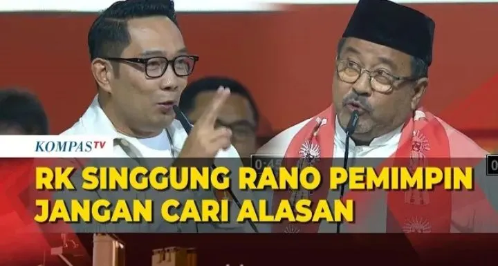 Ridwan Kamil bertanya kepada Rano Karno terkait track record selama menjabat sebagai Wakil Gubernur dan Gubernur Banten tahun 2012-2015.