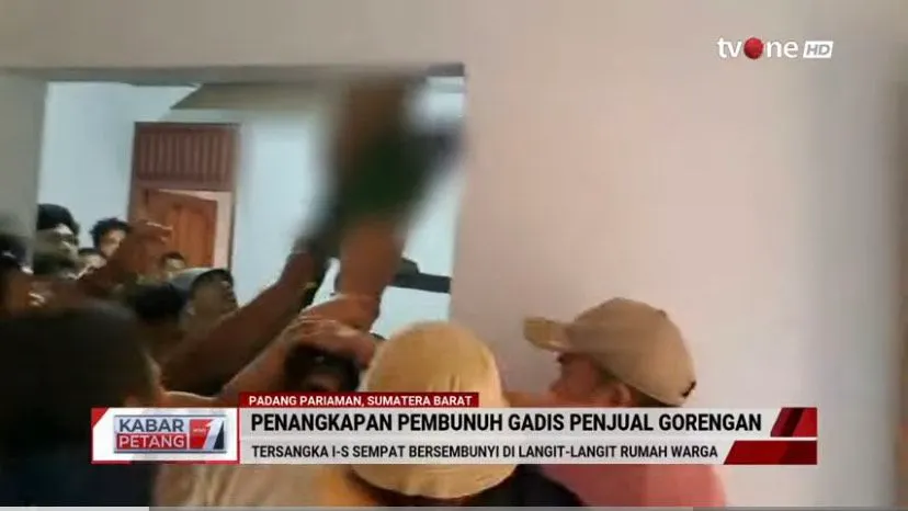Pelaku Pembunuhan Nia Kurnia Sari Gadis Penjual Gorengan Ditangkap di Atap Rumah Warga
