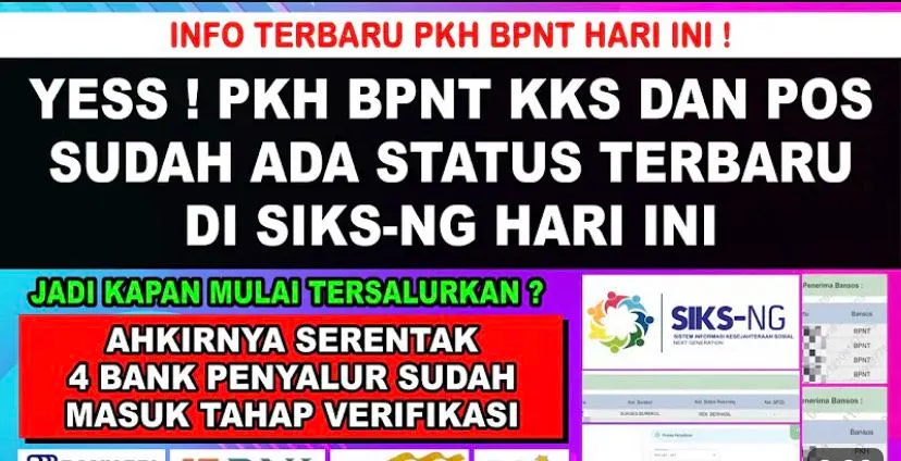 Bansos PKH dan BPNT September-Oktober Sudah Ada Status Terbaru di SIKS-NG