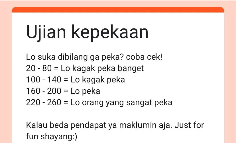 Link ujian kepekaan.