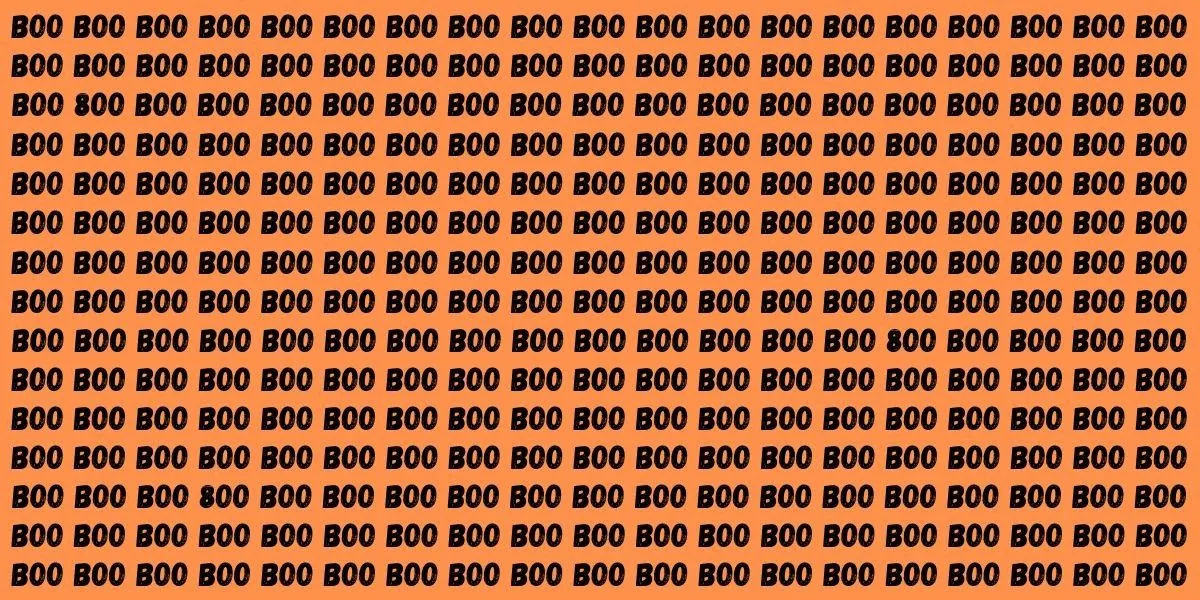 Tes Penglihatan:Coba Temukan 3 Angka 800 Diantara Kata 'BOO' dalam 15 Detik!
