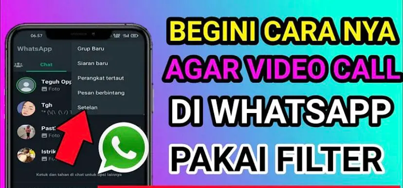 Ilustrasi&nbsp;cara agar video call atau VC WhatsApp alias WA pakai filter.