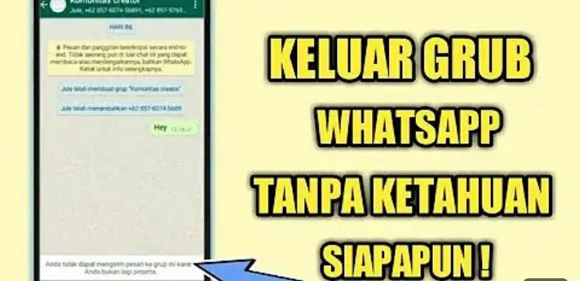 Keluar dari grup WhatsApp (WA) tanpa ketahuan admin dan anggota lain.