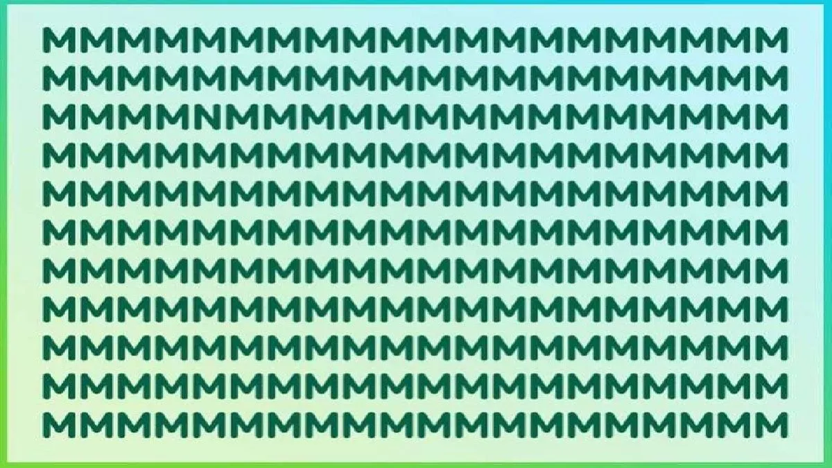 Tes IQ untuk memukan huruf N pada gambar kumpulan M