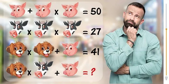 Ilustrasi tes IQ menemukan teka-teki visual dan aritmatika hewan lucu
