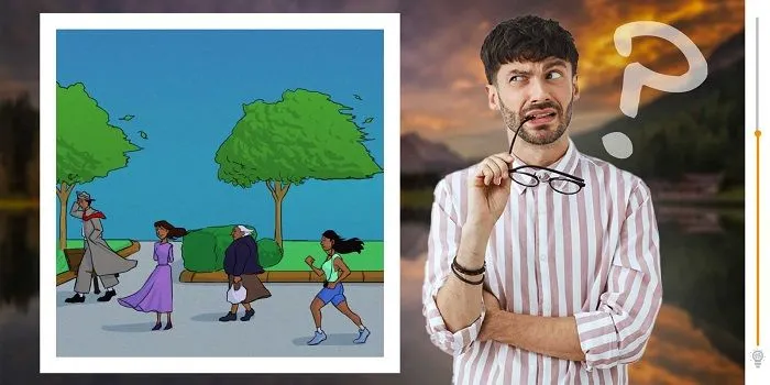 Ilustrasi tes IQ menemukan gambar yang salah