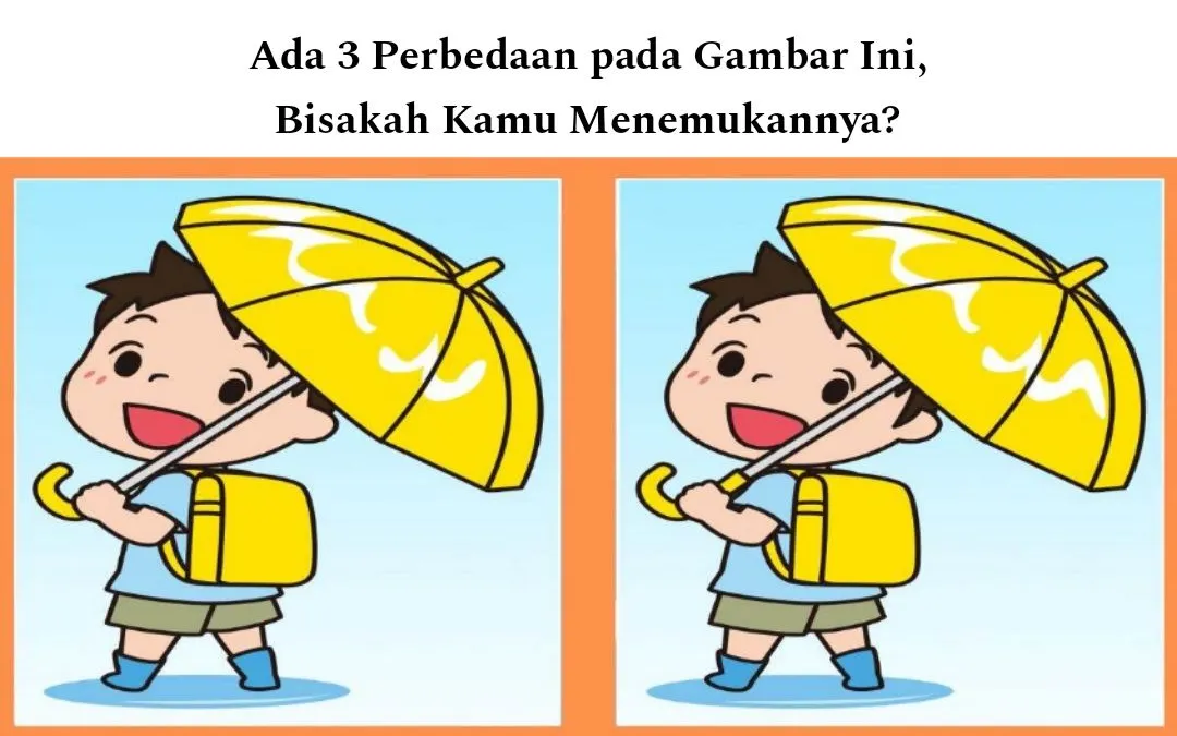 Tes IQ: Ambil Kaca Pembesar! Temukan 3 Perbedaan pada Gambar Siswa Berangkat Sekolah Pakai Payung Ini, Uji Kemampuan Observasimu