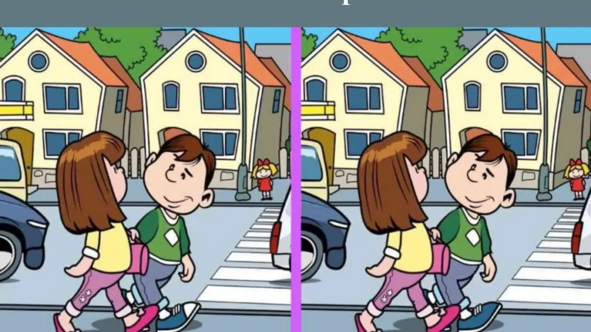 Ada 3 perbedaan di antara kedua gambar&nbsp;tes IQ pasangan yang sedang berjalan-jalan.