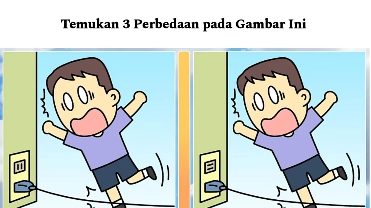 Tes IQ: Coba Temukan 3 Perbedaan pada Gambar Anak Tersandung Kabel Ini
