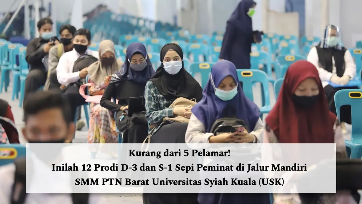Daftar Prodi D-3 dan S-1 Sepi Peminat di Jalur Mandiri SMM PTN Barat Universitas Syiah Kuala (USK)