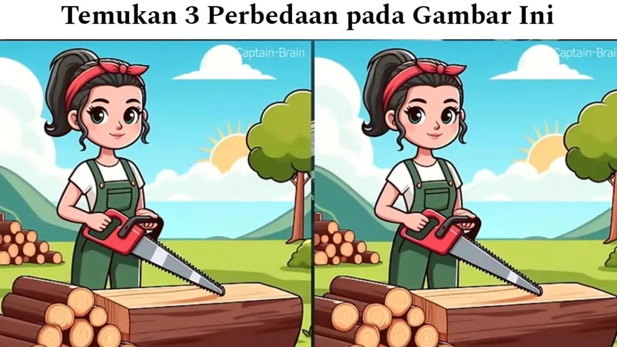 Tes IQ: Temukan 3 Perbedaan pada Gambar Gadis Menggergaji Kayu Ini dalam 18 Detik