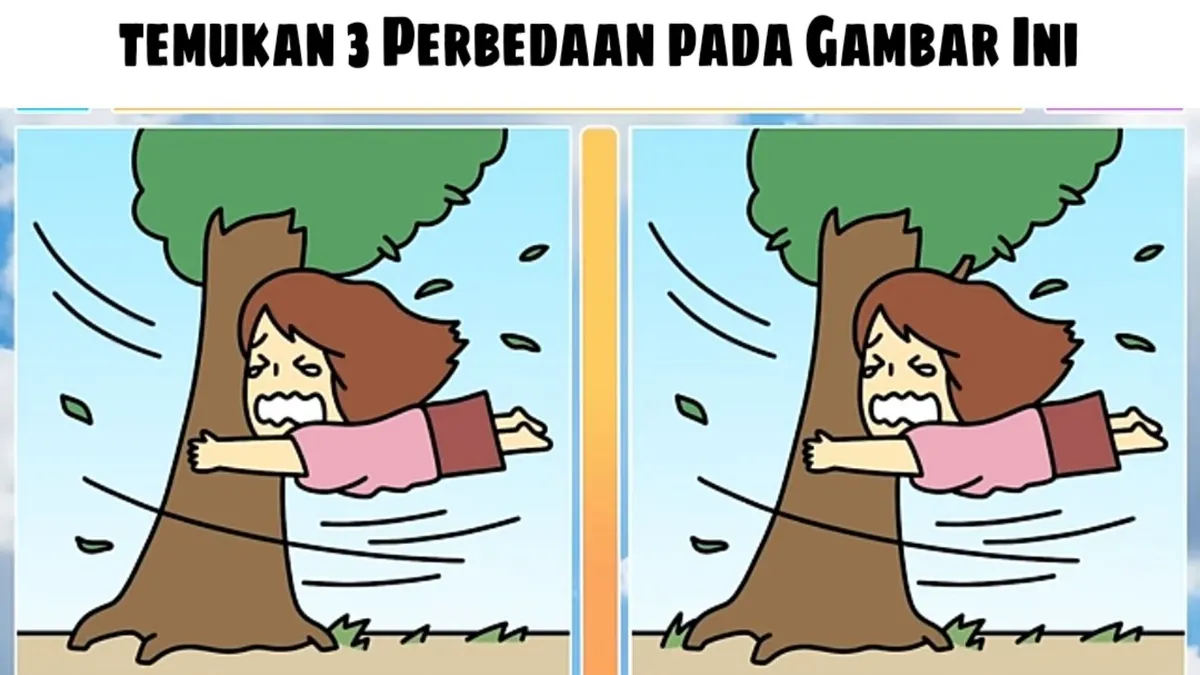 Tes IQ: Temukan 3 Perbedaan pada Gambar Gadis Terseret Angin Ini