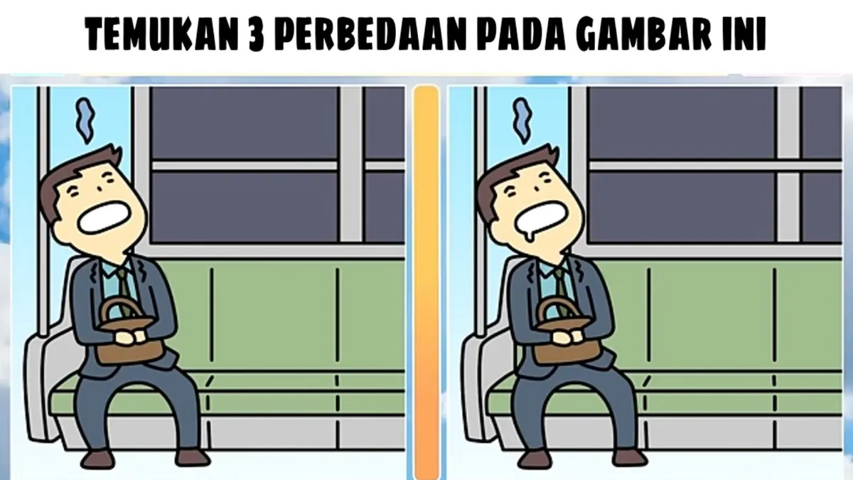 Tes IQ: Temukan 3 Perbedaan pada Gambar Pria Tertidur di Kereta Ini